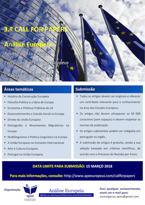 3.º Call for Papers Análise Europeia 1