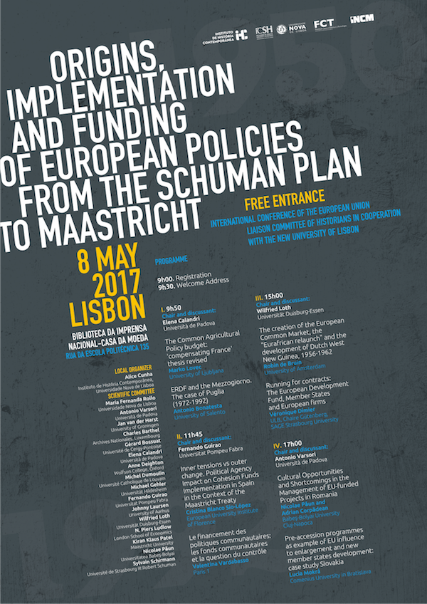 conferência Origins implementation and funding of European policies from the Schuman Plan to Maastricht
